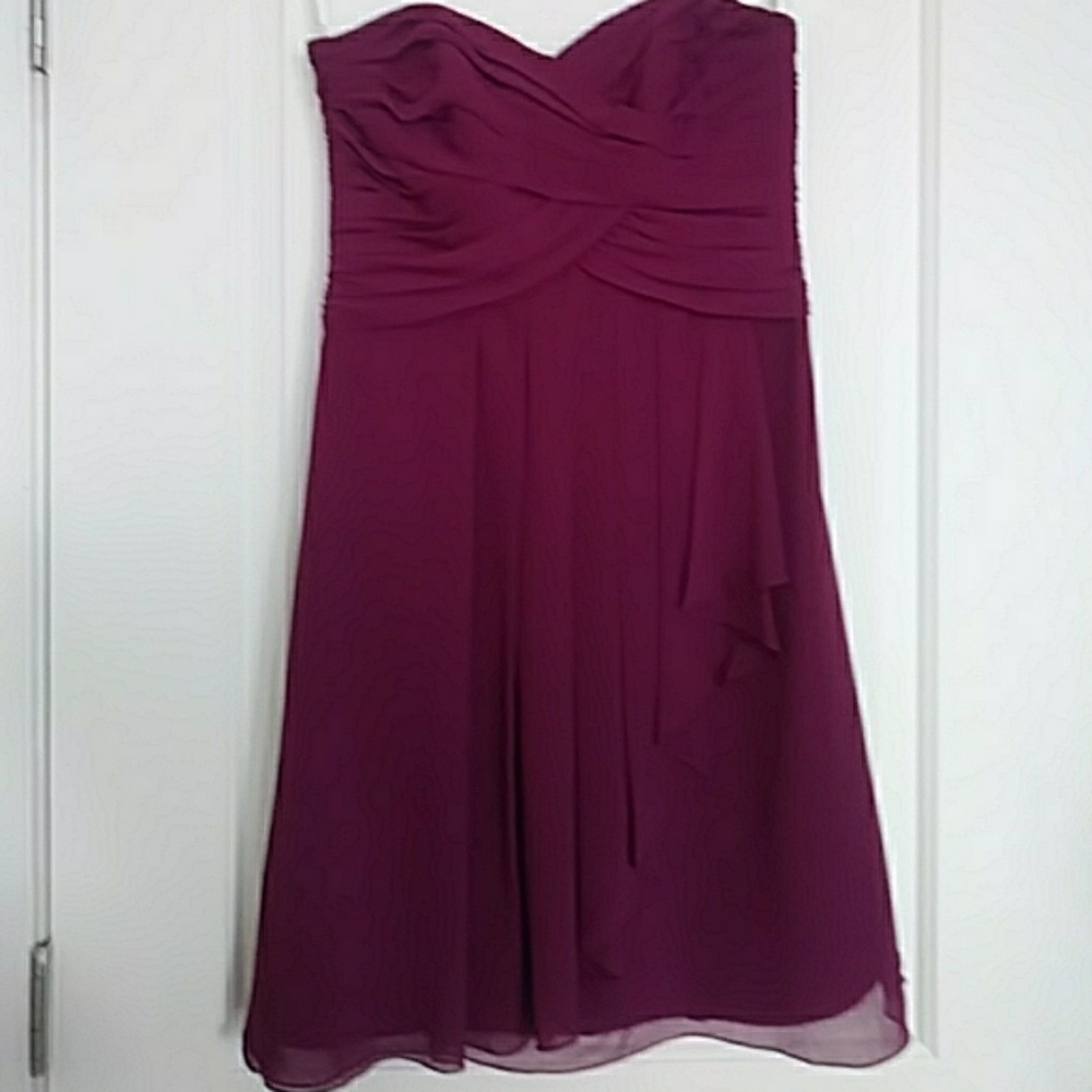 David's Bridal Short Crinkle Chiffon Dress